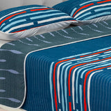 Cubrelecho Español Ambete Azul de Miniprint Para Cama Doble 140 X 190 Cm - Tendidos y Cubrelechos | Bylmo