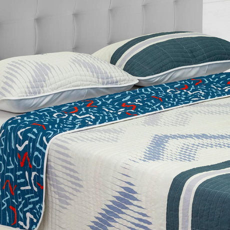 Cubrelecho Español Ambete Azul de Miniprint Para Cama Doble 140 X 190 Cm - Tendidos y Cubrelechos | Bylmo