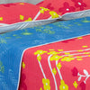 Cubrelecho Español Ambete Rojo Y Azul De Flores Para Cama Doble 140 X 190 Cm