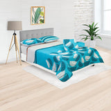 Cubrelecho Español Ambete Azul de Semicírculos Para Cama Doble 140 X 190 Cm - Tendidos y Cubrelechos | Bylmo