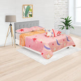 Cubrelecho Español Ambete Naranja de Corazones Para Cama Semidoble 120 X 190 Cm - Tendidos y Cubrelechos | Bylmo