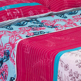 Cubrelecho Español Ambete Blanco y Azul Claro de Mariposas Para Cama Semidoble 120 X 190 Cm - Tendidos y Cubrelechos | Bylmo