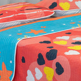Cubrelecho Español Ambete Salmón de Corazones Para Cama Sencilla 100 X 190 Cm - Tendidos y Cubrelechos | Bylmo