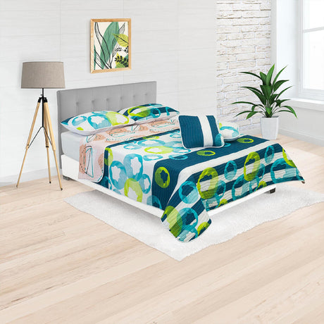 Cubrelecho Español Ambete Beige de Semicírculos Para Cama Sencilla 100 X 190 Cm - Tendidos y Cubrelechos | Bylmo