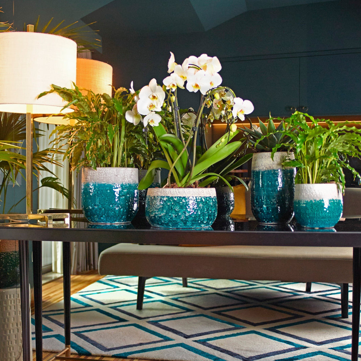 Matera Iris Verde Marino 22x20cm Cónica De Escritorio - Materas y Macetas | Bylmo