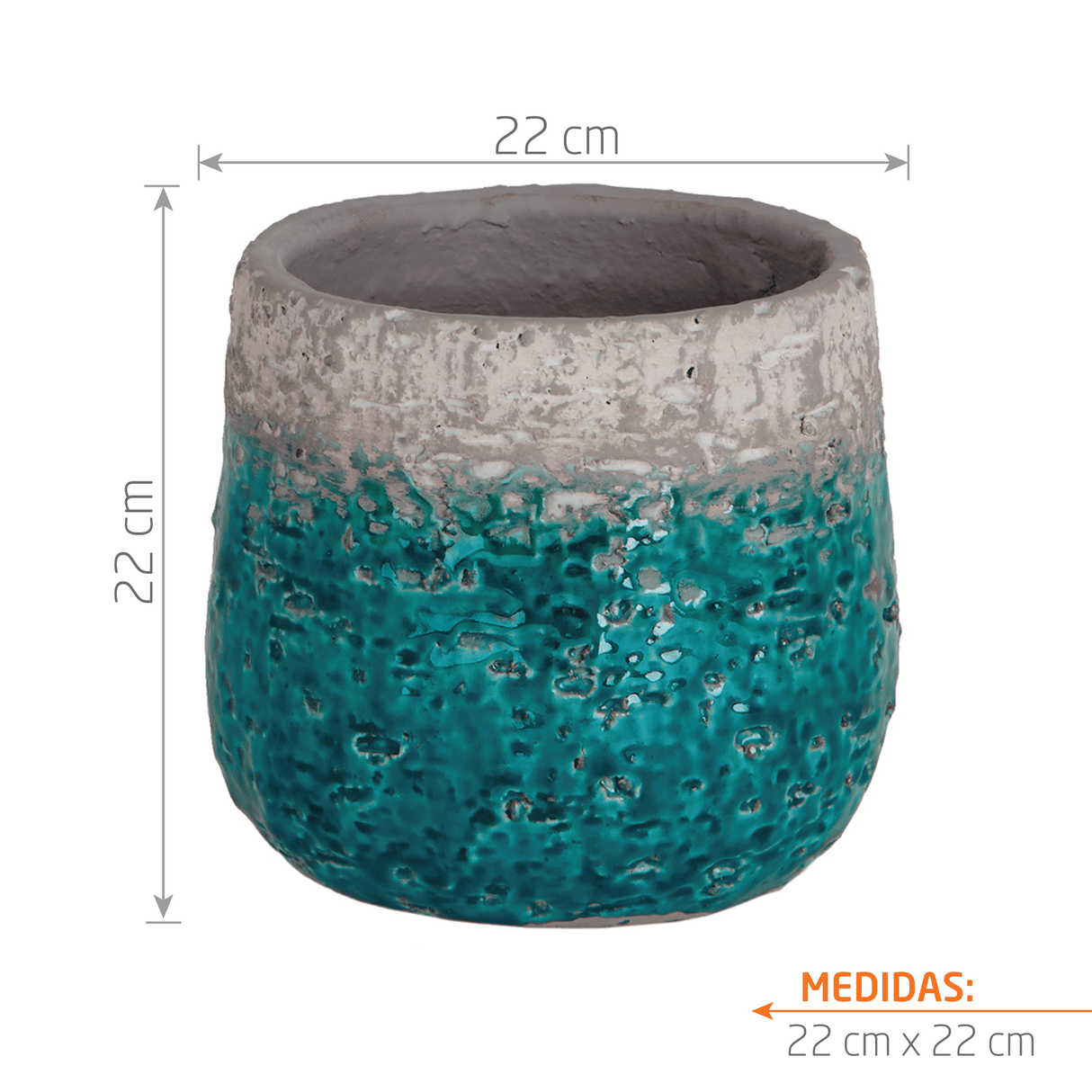 Matera Iris Verde Marino 22x20cm Cónica De Escritorio - Materas y Macetas | Bylmo
