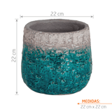 Matera Iris Verde Marino 22x20cm Cónica De Escritorio - Materas y Macetas | Bylmo