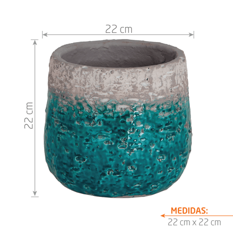 Matera Iris Verde Marino 22x20cm Cónica De Escritorio - Materas y Macetas | Bylmo