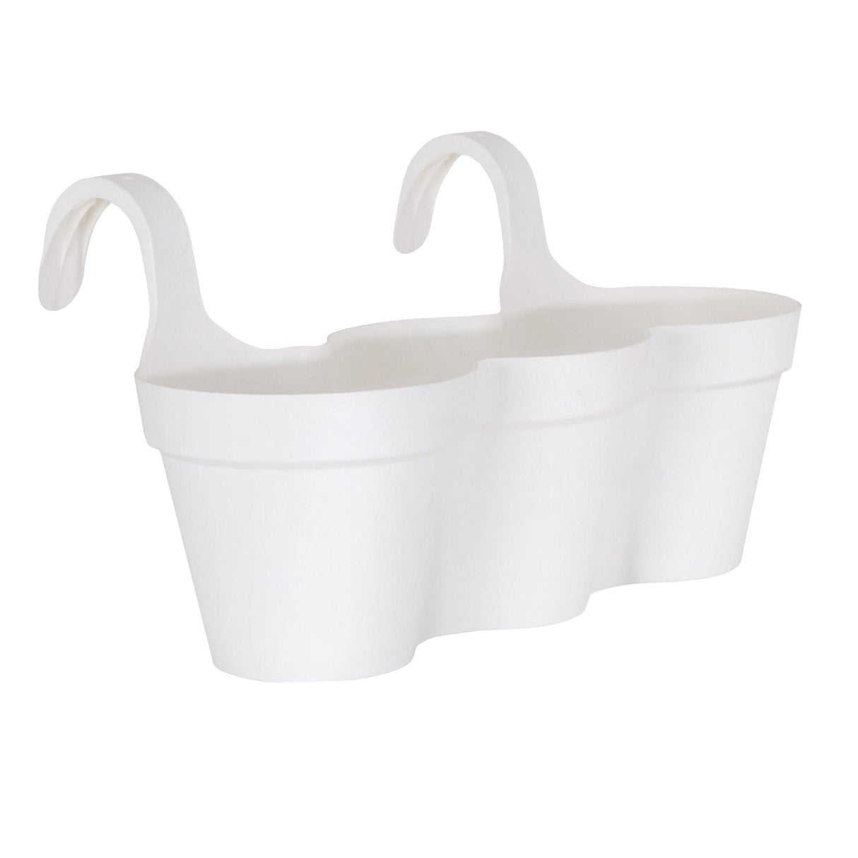 Matera Balcony Capri Triple Blanco 54x28cm Cónica Para Barandas - Materas y Macetas | Bylmo