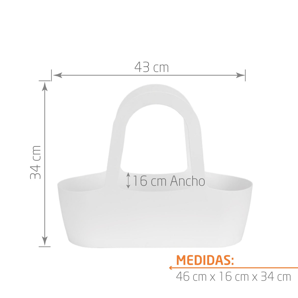Matera Cesta Blanco 43x34cm Asimétrica De Escritorio - Materas y Macetas | Bylmo