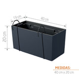 Matera Urbi Case W Antracita 39.5x19.5cm Rectangular Para Barandas - Materas y Macetas | Bylmo