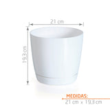 Matera Coubi Round Blanco 21x19.3cm Cónica De Escritorio - Materas y Macetas | Bylmo