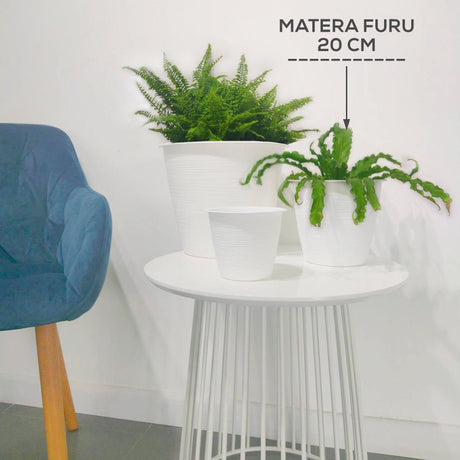Matera Furu Blanco 19.5x17.3cm Cónica De Escritorio - Materas y Macetas | Bylmo