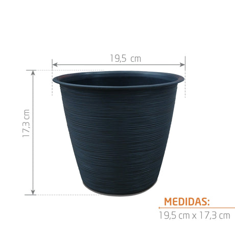 Matera Furu Antracita 19.5x17.3cm Cónica De Escritorio - Materas y Macetas | Bylmo