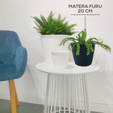 Matera Furu Antracita 19.5x17.3cm Cónica De Escritorio - Materas y Macetas | Bylmo