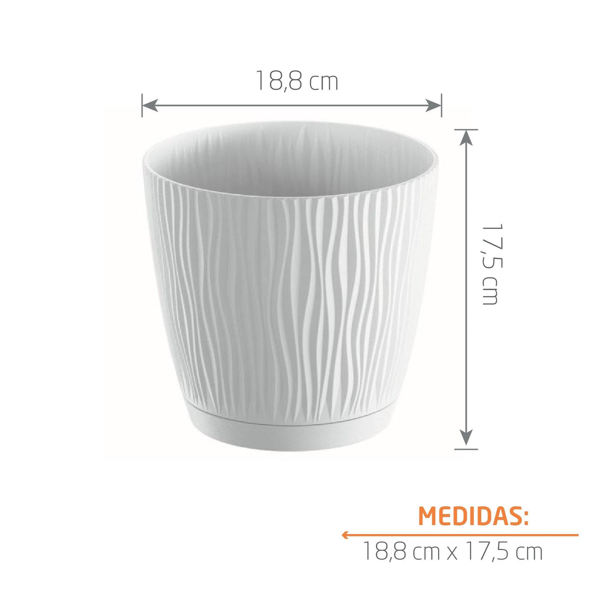 Matera Sandy P Blanco 18.8x17.5cm Cónica De Escritorio - Materas y Macetas | Bylmo