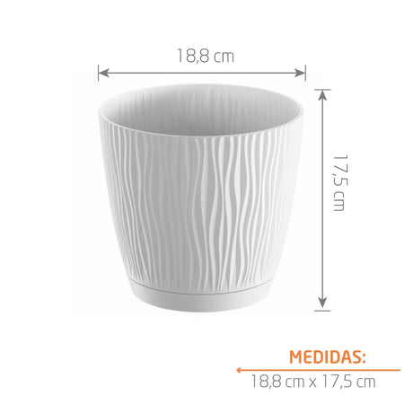 Matera Sandy P Blanco 18.8x17.5cm Cónica De Escritorio - Materas y Macetas | Bylmo