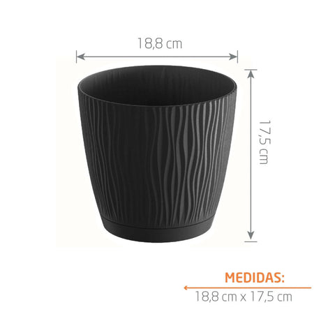 Matera Sandy P Antracita 18.8x17.5cm Cónica De Escritorio - Materas y Macetas | Bylmo