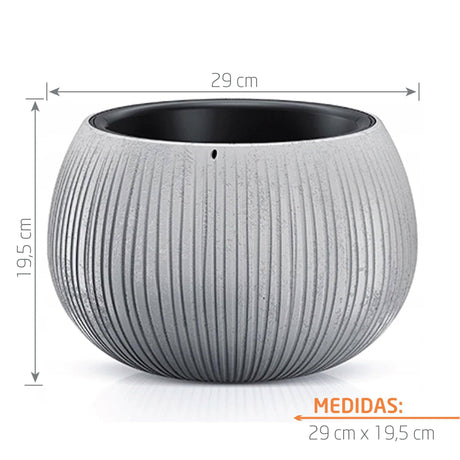 Matera Beton Bowl Gris Concreto 29x19.5cm Cónica De Escritorio - Materas y Macetas | Bylmo