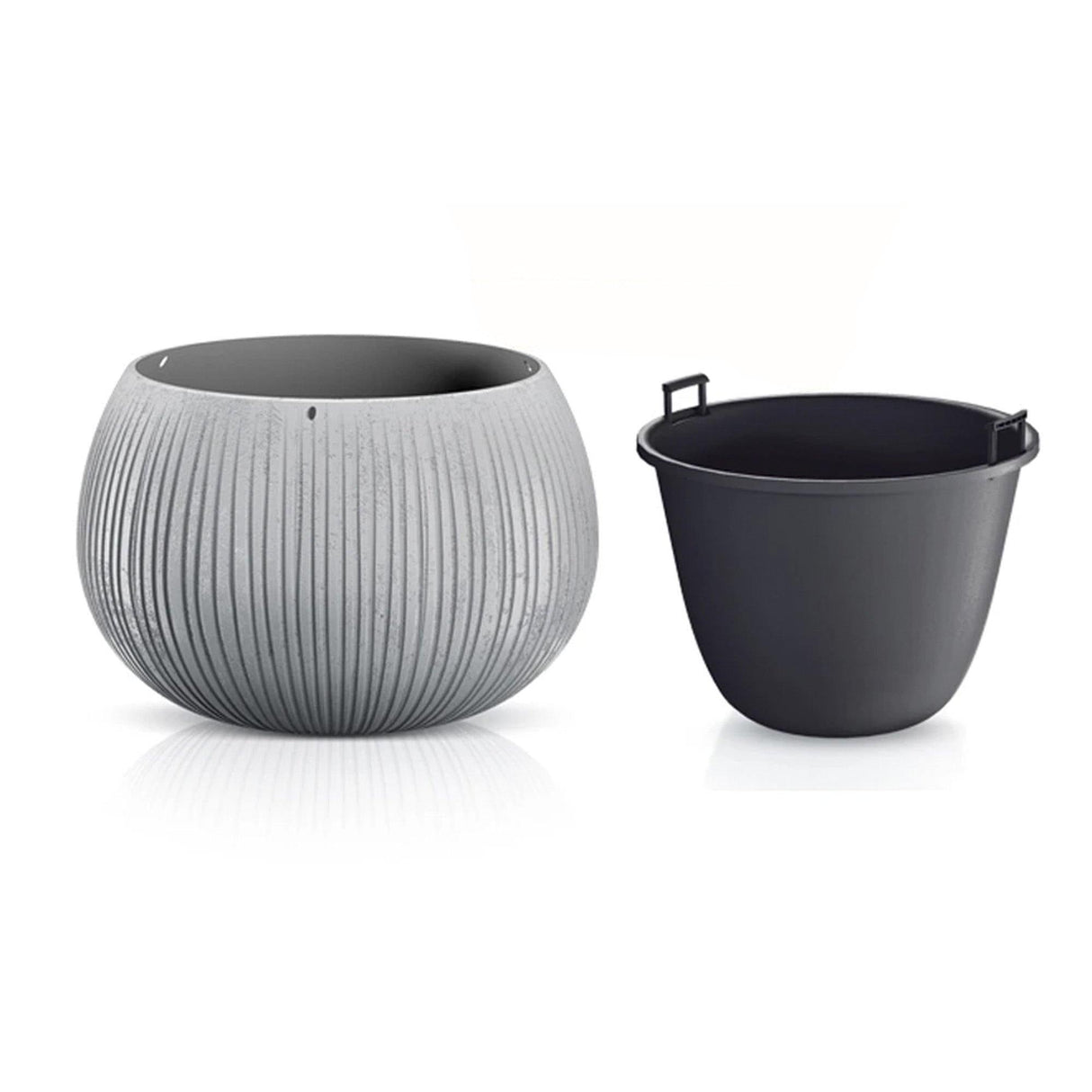 Matera Beton Bowl Gris Concreto 29x19.5cm Cónica De Escritorio - Materas y Macetas | Bylmo