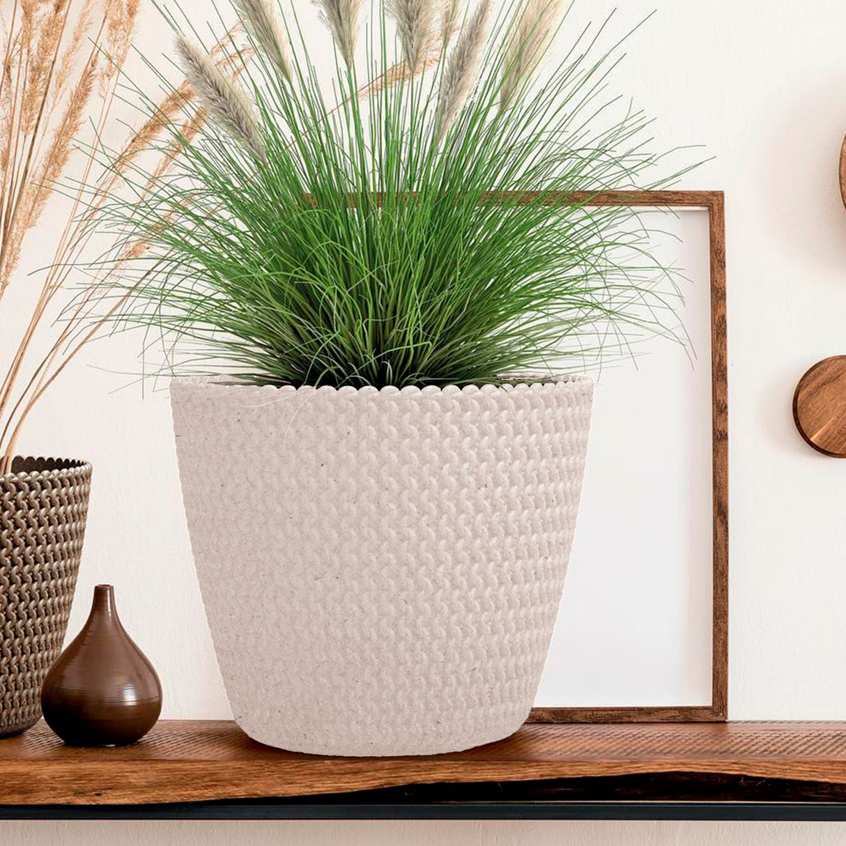 Matera Splofy Eco Blanco 21.8x18.4cm Cónica De Escritorio - Materas y Macetas | Bylmo