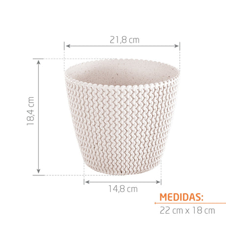 Matera Splofy Eco Blanco 21.8x18.4cm Cónica De Escritorio - Materas y Macetas | Bylmo
