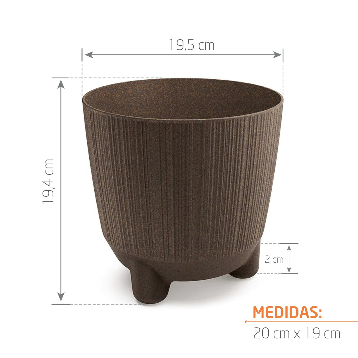 Matera Ryfo N Eco Cafe 19.5x19.4cm Cónica De Escritorio - Materas y Macetas | Bylmo