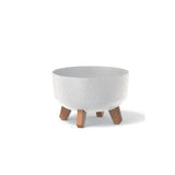 Matera Gracia Round Low Eco Wood Blanco 23.5x15.5cm Cónica Tradicionales De Piso - Materas y Macetas | Bylmo