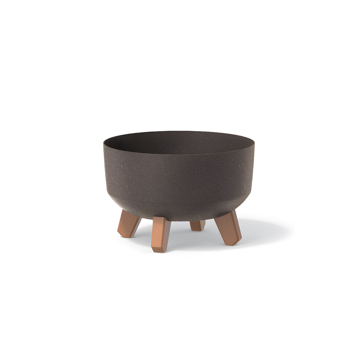 Matera Gracia Round Low Eco Wood Cafe 23.5x15.5cm Cónica Tradicionales De Piso - Materas y Macetas | Bylmo