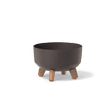 Matera Gracia Round Low Eco Wood Cafe 23.5x15.5cm Cónica Tradicionales De Piso - Materas y Macetas | Bylmo