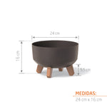 Matera Gracia Round Low Eco Wood Cafe 23.5x15.5cm Cónica Tradicionales De Piso