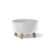 Matera Gracia Round Low Eco Wood Blanco 28.5x17.7cm Cónica Tradicionales De Piso - Materas y Macetas | Bylmo