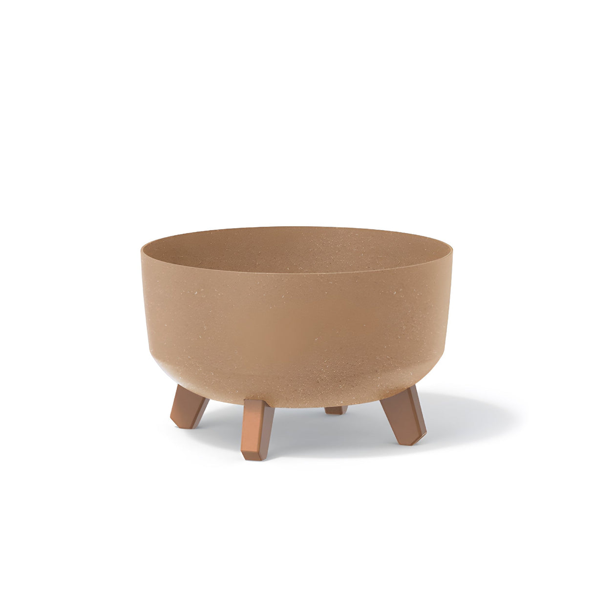 Matera Gracia Round Low Eco Wood Cafe Claro 28.5x17.7cm Cónica Tradicionales De Piso - Materas y Macetas | Bylmo