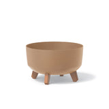 Matera Gracia Round Low Eco Wood Cafe Claro 28.5x17.7cm Cónica Tradicionales De Piso - Materas y Macetas | Bylmo