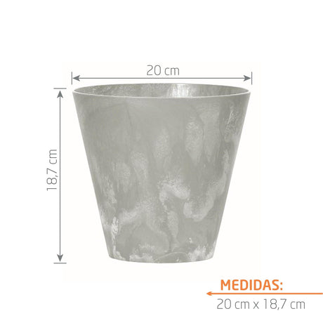 Matera Tubus Beton Gris Concreto 20x18cm Cónica De Escritorio - Materas y Macetas | Bylmo