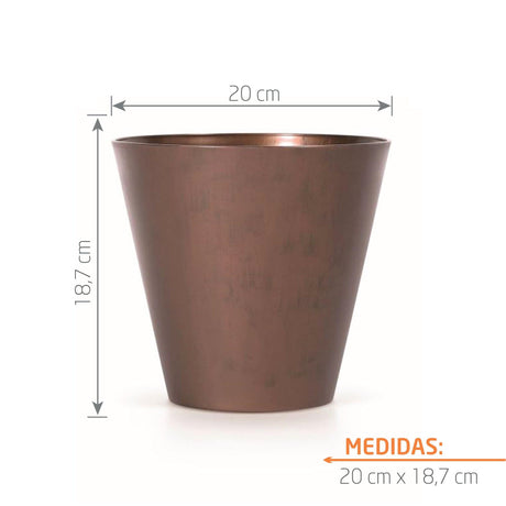 Matera Tubus Corten Cobre 20x18cm Cónica De Escritorio - Materas y Macetas | Bylmo