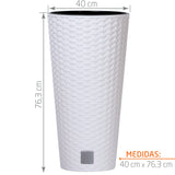 Matera Tubus Rato Blanco 40x76.3cm Cónica Tradicionales De Piso - Materas y Macetas | Bylmo