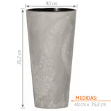 Matera Tubus Beton Gris Concreto 40x76.2cm Cónica Tradicionales De Piso - Materas y Macetas | Bylmo