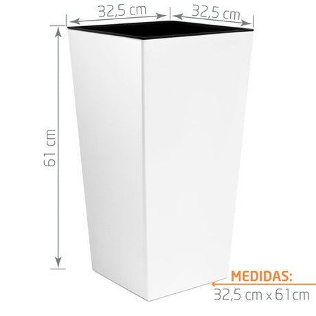 Matera Urbi Blanco 32.5x61cm Cuadrada Tradicionales De Piso - Materas y Macetas | Bylmo