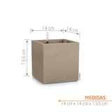 Matera Canto Arena 14x13.5cm Cuadrada De Escritorio Con Sistema de Riego Automático - Materas y Macetas | Bylmo