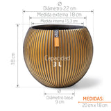 Matera Ball Groove Oro 21x19cm Cónica De Escritorio - Materas y Macetas | Bylmo