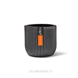 Matera Conic Round Groove Negro 14x13cm Cónica De Escritorio - Materas y Macetas | Bylmo