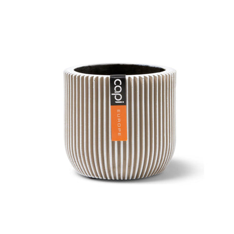 Matera Conic Round Groove Marfil 17x15cm Cónica De Escritorio - Materas y Macetas | Bylmo