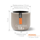 Matera Conic Round Groove Marfil 17x15cm Cónica De Escritorio - Materas y Macetas | Bylmo