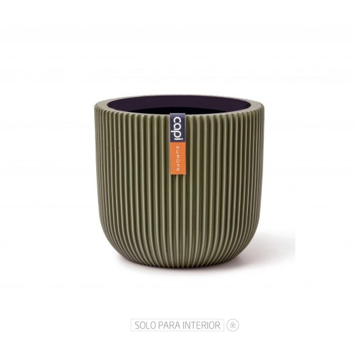 Matera Conic Round Groove Verde 17x15cm Cónica De Escritorio - Materas y Macetas | Bylmo