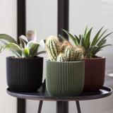 Matera Conic Round Groove Verde 17x15cm Cónica De Escritorio - Materas y Macetas | Bylmo