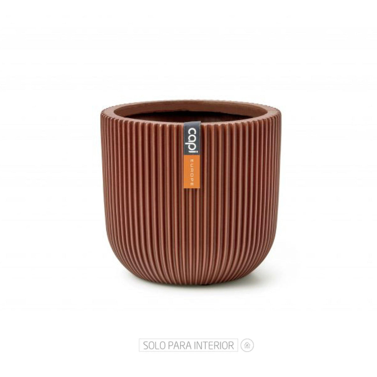 Matera Conic Round Groove Rojo 17x15cm Cónica De Escritorio - Materas y Macetas | Bylmo