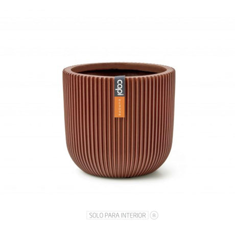 Matera Conic Round Groove Rojo 17x15cm Cónica De Escritorio - Materas y Macetas | Bylmo