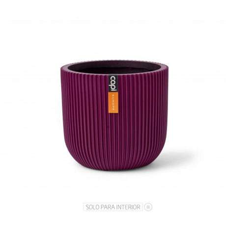 Matera Conic Round Groove Morado 17x15cm Cónica De Escritorio - Materas y Macetas | Bylmo