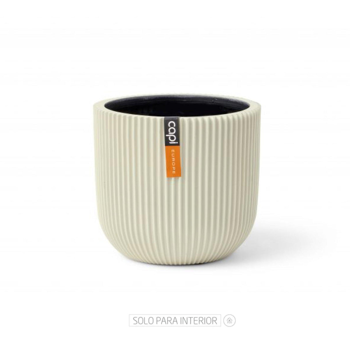 Matera Conic Round Groove Beige 17x15cm Cónica De Escritorio - Materas y Macetas | Bylmo